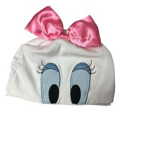 Disney White Hat with Pink Bow and Blue Eyes